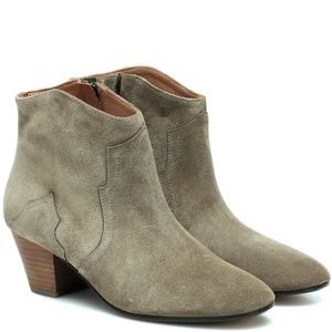 Isabel Marant Dicker Ankle Boots Taupe Suede sz 38